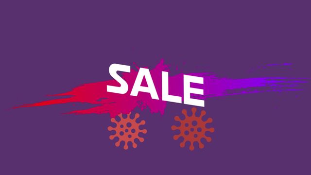 This vibrant sale banner features bold text 'SALE' with dynamic abstract brush strokes and circular design elements. Perfect for online advertisements, social media promotions, website headers, and email marketing campaigns to grab attention and highlight sales events or special discount offers.