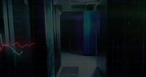 Futuristic Data Center With Live Graphs Displaying Real-Time Analytics