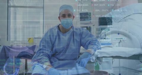 Surgeon Performing Operation with Advanced Technological Overlay