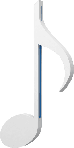 transparent 3d render of quaver music note with blue accent - Download Free Stock Videos Pikwizard.com