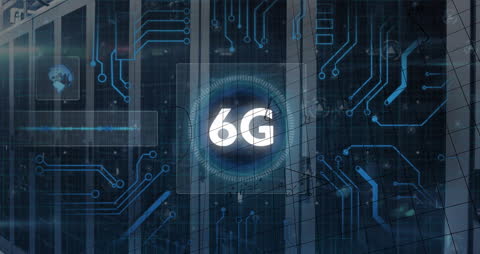 6G Network Technology Concept Over Server Room