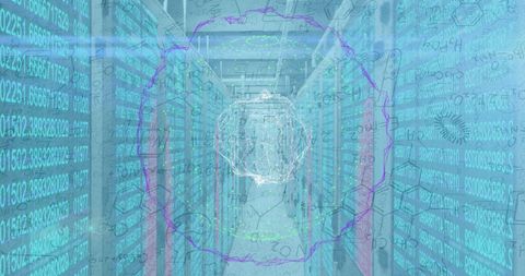 Digital Network Over Advanced Data Center with Analysis Overlay - Download Free Stock Images Pikwizard.com