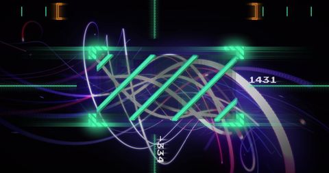 Abstract Futuristic Digital Interface with Dynamic Holographic Elements