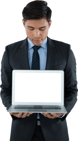 transparent laptop presentation by businessman in suit and tie - Download Free Stock Videos Pikwizard.com