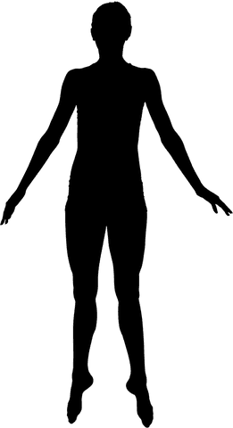 Transparent silhouette of athletic figure in confident stance