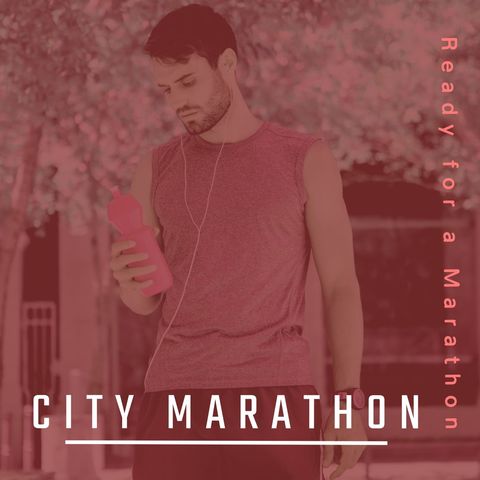 Young athlete prepares for city marathon with confidence