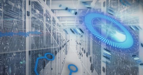 Digital Servers with Math Formulas and Data Circles - Download Free Stock Images Pikwizard.com