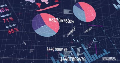 Futuristic dashboard with dynamic data visualization and heatmap