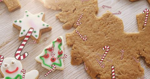 Festive Christmas Cookie Baking with Gingerbread and Candy Canes - Download Free Stock Images Pikwizard.com