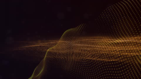 Vibrant Orange Glowing Wave Animation on Dark Backdrop