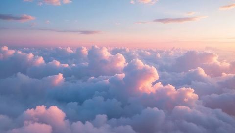 Ethereal Aerial View of Vibrant Pastel Clouds at Dawn - Download Free Stock Images Pikwizard.com