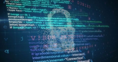 Digital Padlock Overlays Cybersecurity and Virus Detection Code - Download Free Stock Images Pikwizard.com
