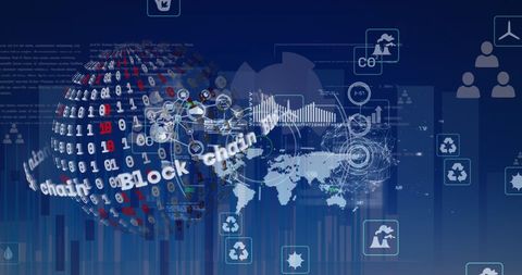 Global Data Processing and Blockchain Technology Concept - Download Free Stock Images Pikwizard.com