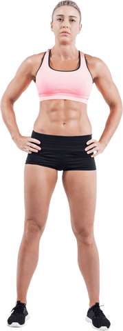 transparent fierce female athlete posing in sportswear - Download Free Stock Videos Pikwizard.com
