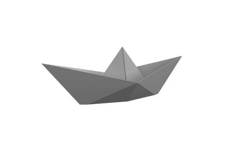 Origami paper boat on transparent background illlustration