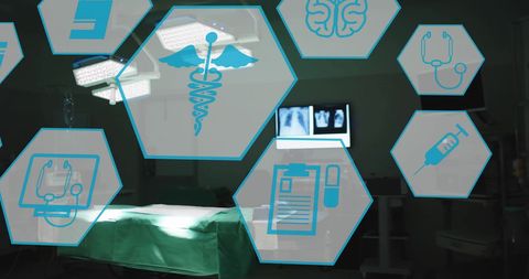 Futuristic Medical Technology with Interface in Operating Room