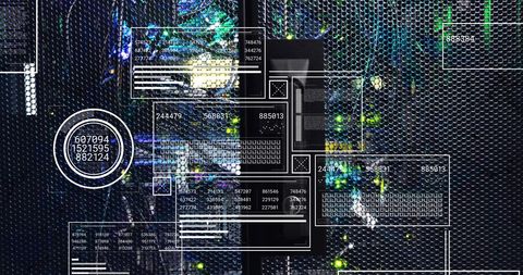 Abstract Digital Data Interface on Servers - Download Free Stock Images Pikwizard.com