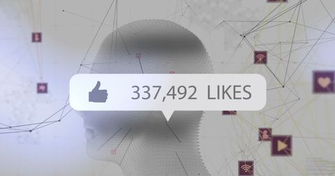 Digital Network and Social Media Influence with Abstract Human Head - Download Free Stock Images Pikwizard.com