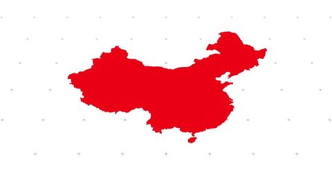 Red map of china with network connectivity concept design