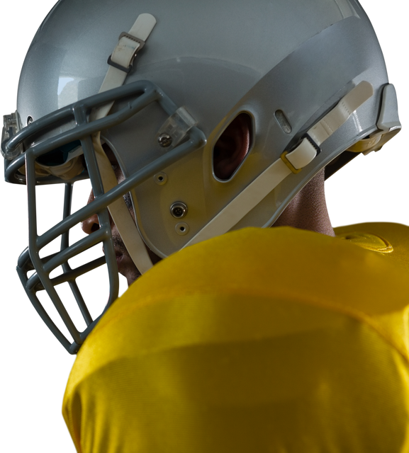 Transparent Side View of American Football Player Wearing Sports Helmet - Download Free Stock Videos Pikwizard.com