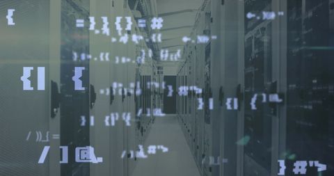 Data Stream Flowing Over Active Server Racks in a Datacenter - Download Free Stock Images Pikwizard.com