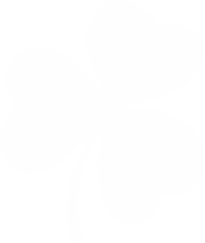 Minimalist three-leaf clover icon with transparent background