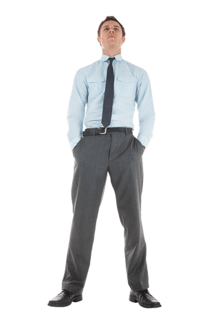 Transparent Background Confident Businessman Standing Tall