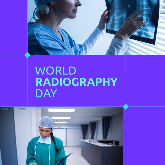 World Radiography Day Celebration with Diverse Medical Professionals - Download Free Stock Templates Pikwizard.com