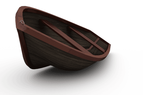 Wooden Boat Illustration Isolated on Transparent Background for Travel Designs