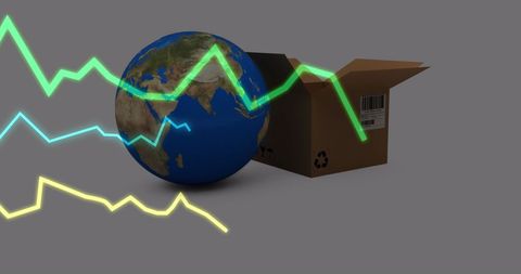 Global shipping and data trends with graphs