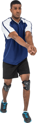 Transparent Athlete Posing in Volleyball Action