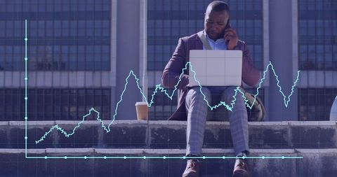 African American Businessman Analyzing Data on Laptop Outdoors - Download Free Stock Images Pikwizard.com