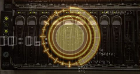 futuristic server array in data center with hud display - Download Free Stock Images Pikwizard.com