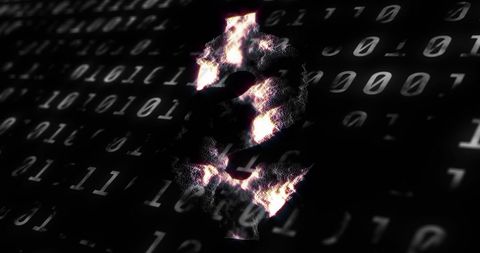 Digital Binary Code Surrounding Dollar Symbol in Tech Themed Background - Download Free Stock Images Pikwizard.com