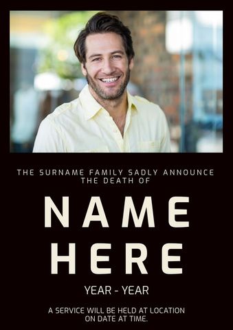 Memorial Template with Smiling Elegant Portrait - Download Free Stock Templates Pikwizard.com