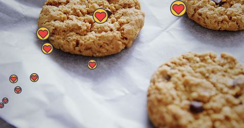 Freshly Baked Cookies with Decorative Floating Hearts - Download Free Stock Images Pikwizard.com