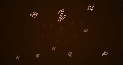 Alphabet letters floating in dark space