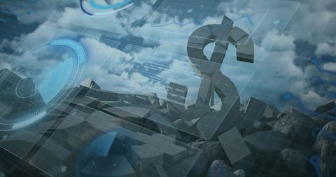 Digital scan technology overlay usa dollar symbol