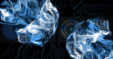 Analyzing AI Digital Data with Circuit Connections and Abstract Shapes - Download Free Stock Images Pikwizard.com