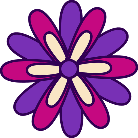 Vibrant Flower Vector with Transparent Background Design