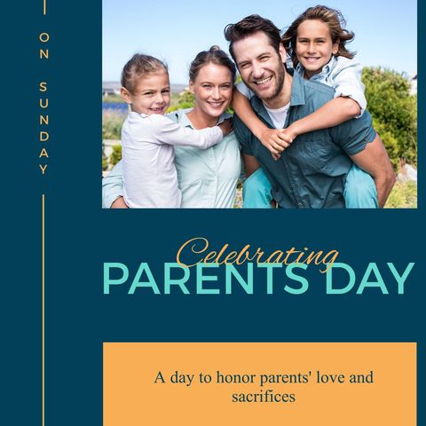 Smiling Family Celebrating Parents' Day Outdoors - Download Free Stock Templates Pikwizard.com