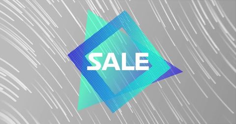 Dynamic geometric sale banner with abstract background