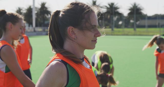 Female Field Hockey Team Warming Up During Practice - Download Free Stock Images Pikwizard.com