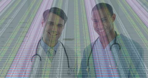 Doctors Analyzing Digital Healthcare Data in Modern Office Setting