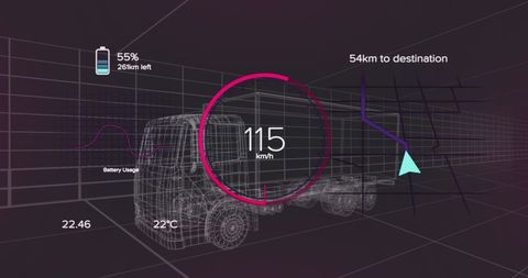 Digital Dashboard Display with 3D Car Model Interface