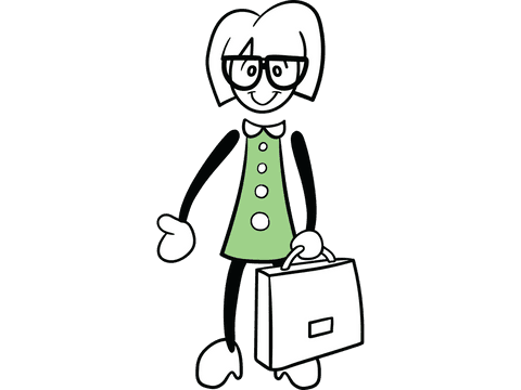 Cartoon Woman with Glasses Holding Briefcase Transparent Background - Download Free Stock Videos Pikwizard.com
