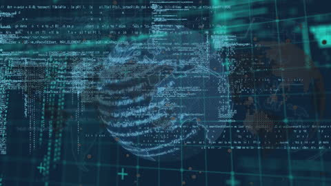 Global Data Processing with Futuristic Digital Interface