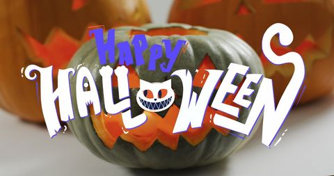 Spooky Pumpkin with Halloween Greeting Message