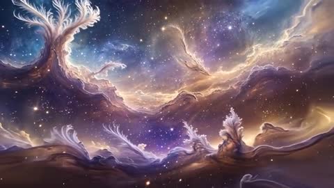 Ethereal Celestial Waves of Luminous Nebula Clouds