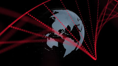 Global Network DNA Helix with Rotating Earth in 3D Animation